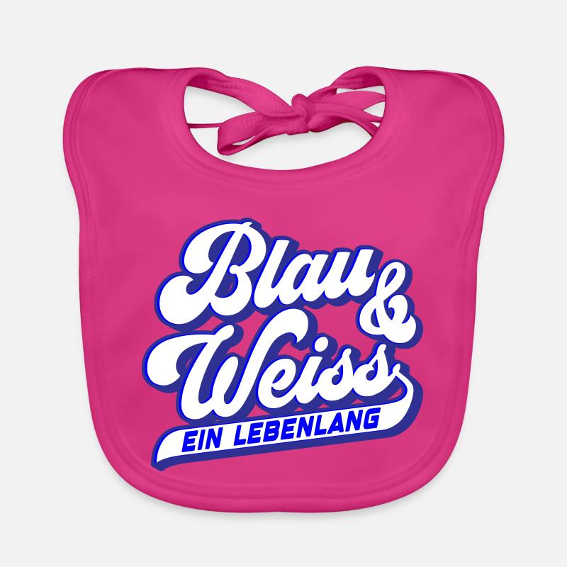 Blau & Weiss ein Lebenlang | Farben änderbar Baby Bio-Lätzchen