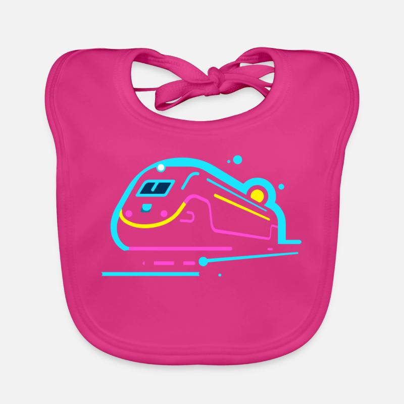 Train Comic Look Organic Baby Bibs