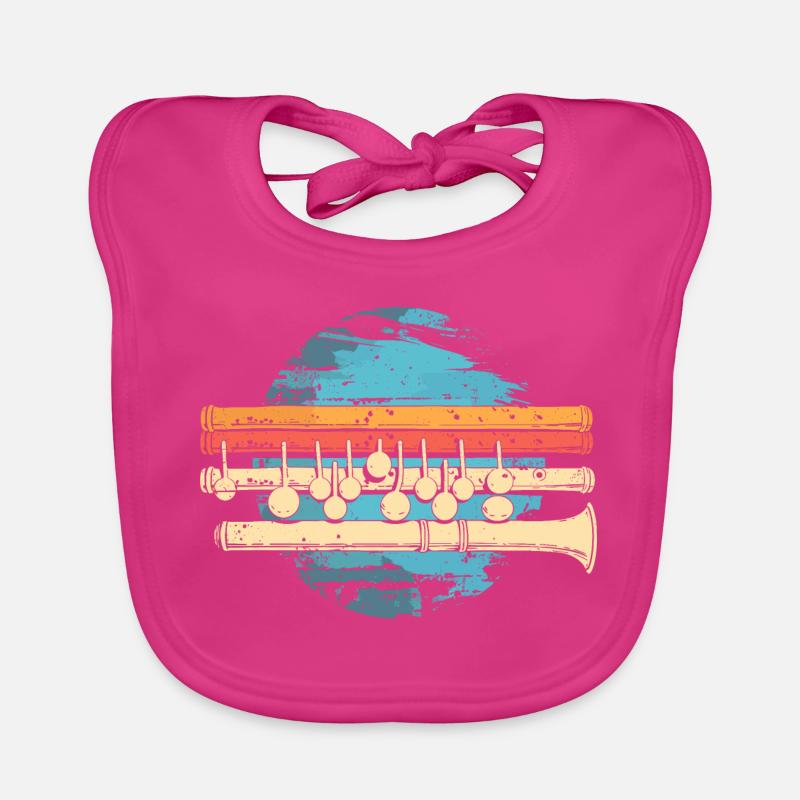 Flute Graphic Organic Baby Bibs