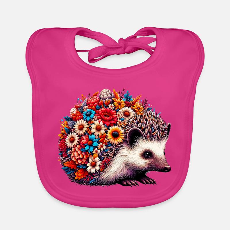 Hérisson - Bavoir bio Bébé - fuchsia