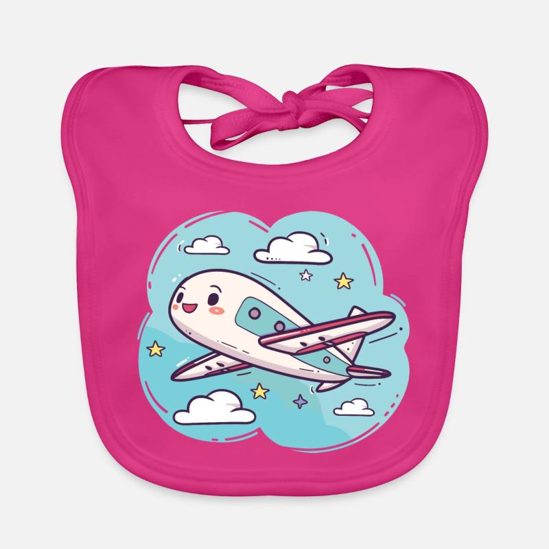 Flugzeug Comic Look Baby Bio-Lätzchen