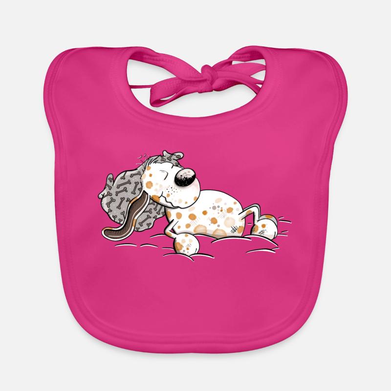 Schlafender Hund Müde Traum - Baby Bio-Lätzchen - Fuchsia