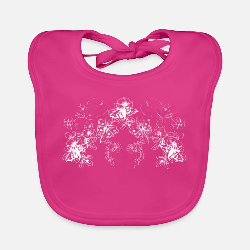 PAPILLONS - Bavoir bio Bébé - fuchsia