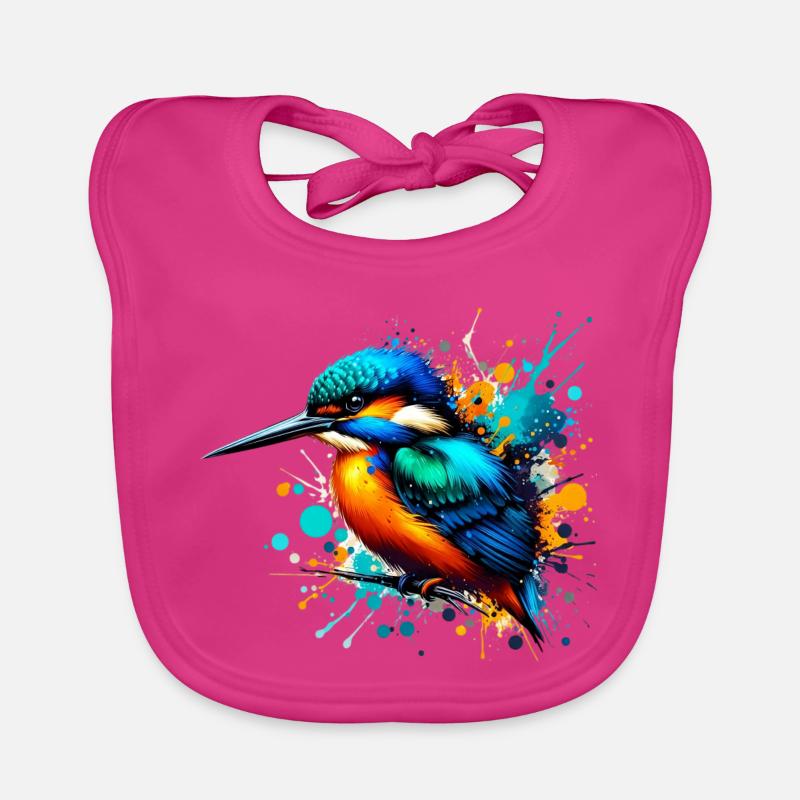 Eisvogel - Baby Bio-Lätzchen - Fuchsia