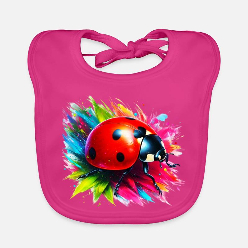 Coccinelle - Bavoir bio Bébé - fuchsia