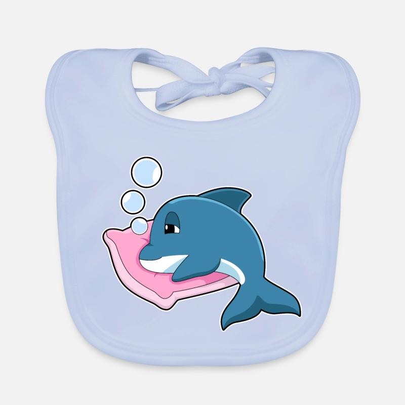 Dolphin Sleeping Pillow Organic Baby Bibs