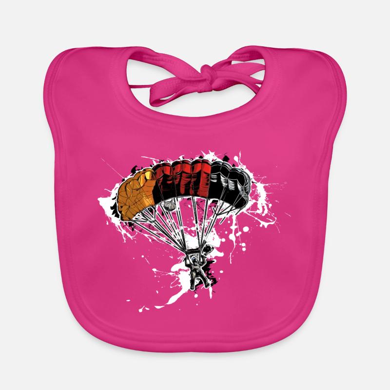 Parachutiste - Bavoir bio Bébé - fuchsia