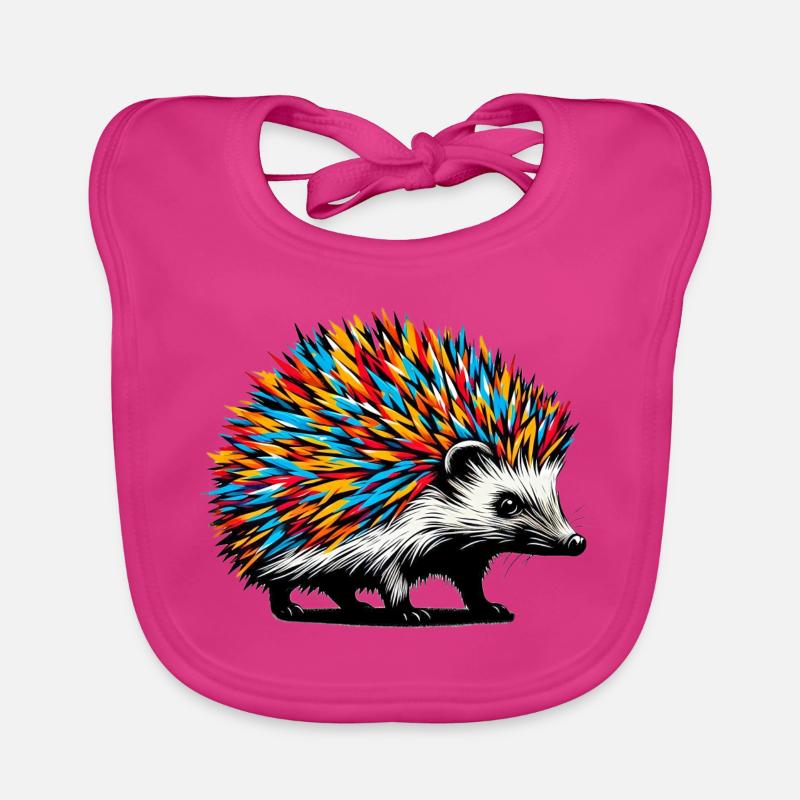Hérisson - Bavoir bio Bébé - fuchsia