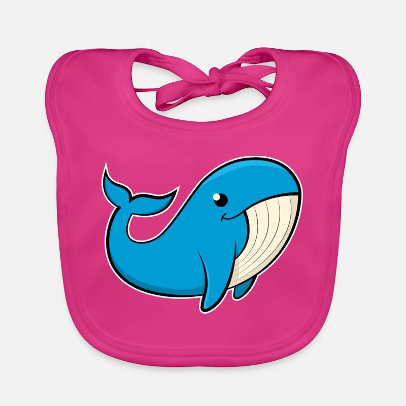 Image joyeuse d’une baleine bleue Bavoir bio Bébé