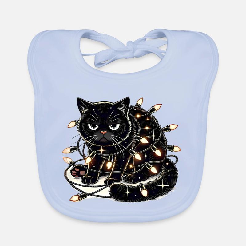 Grumpy Christmas Cat. Miau aber bitte ohne Lametta Baby Bio-Lätzchen