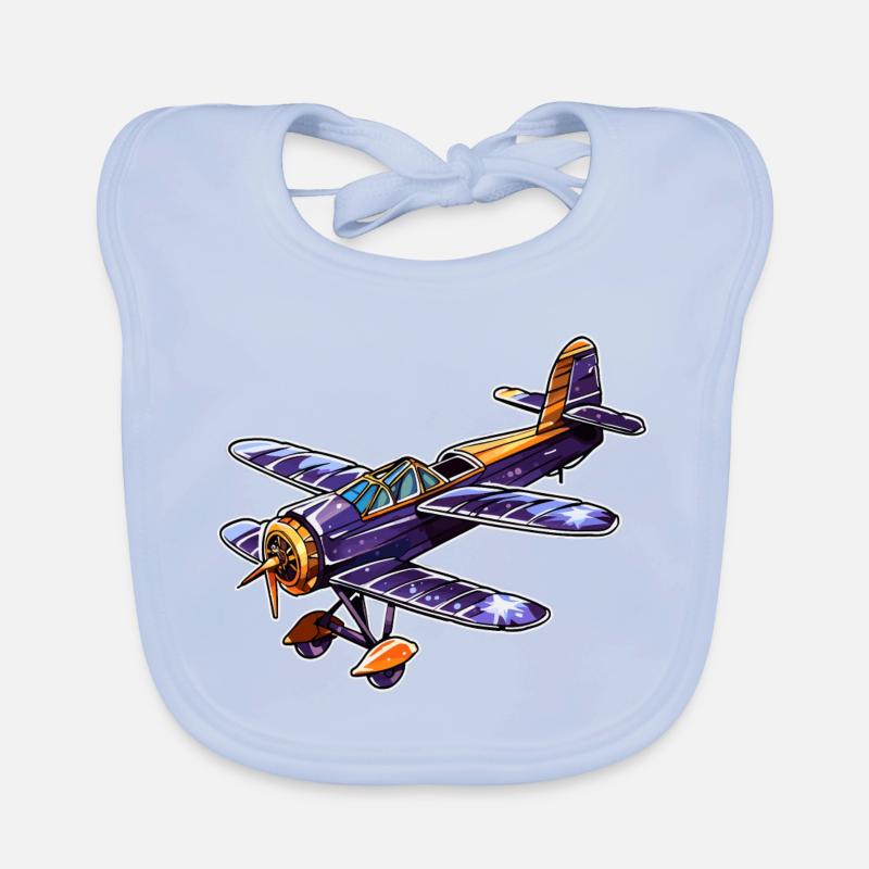 Propeller Plane Comic Look Organic Baby Bibs