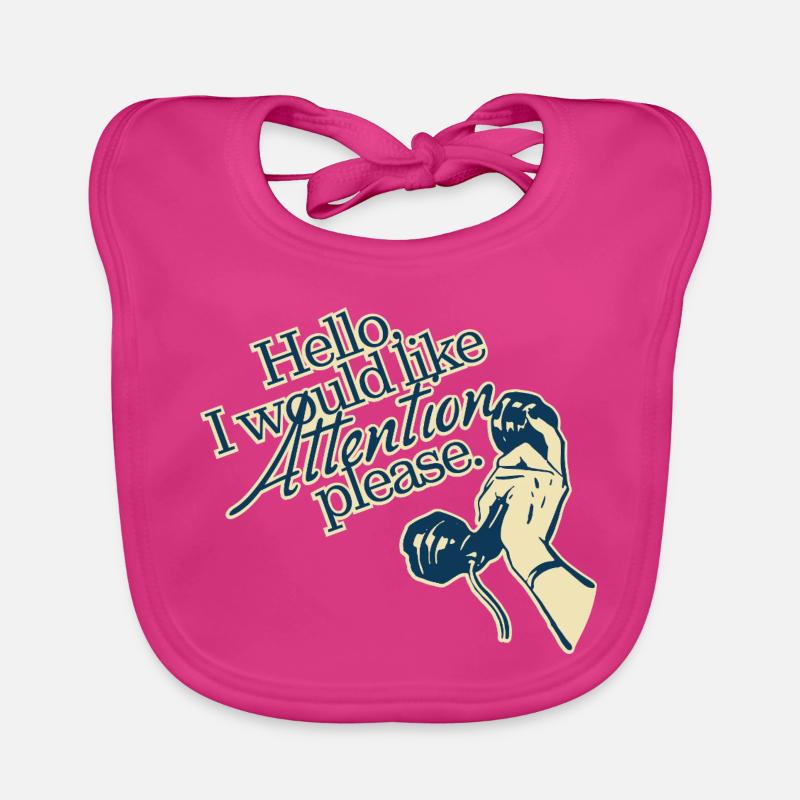 Hello, I Need Attention – Retro Statement Baby Bio-Lätzchen