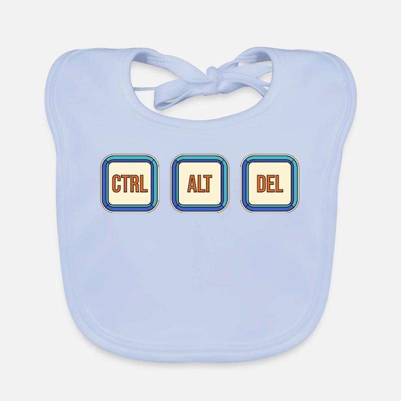 Touches de clavier rétro CTRL ALT DEL Bavoir bio Bébé