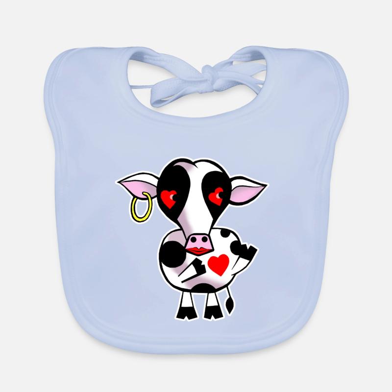 Vache avec cœur Bavoir bio Bébé