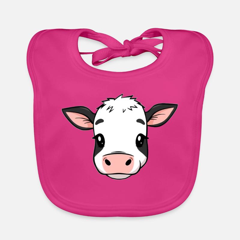 Kuh - Baby Bio-Lätzchen - Fuchsia