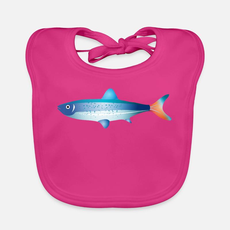 Poisson bleu avec dégradé et points Bavoir bio Bébé