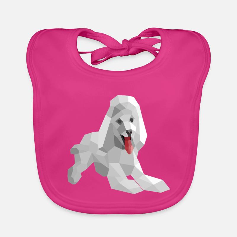Eleganter Low-Poly-Pudel Baby Bio-Lätzchen