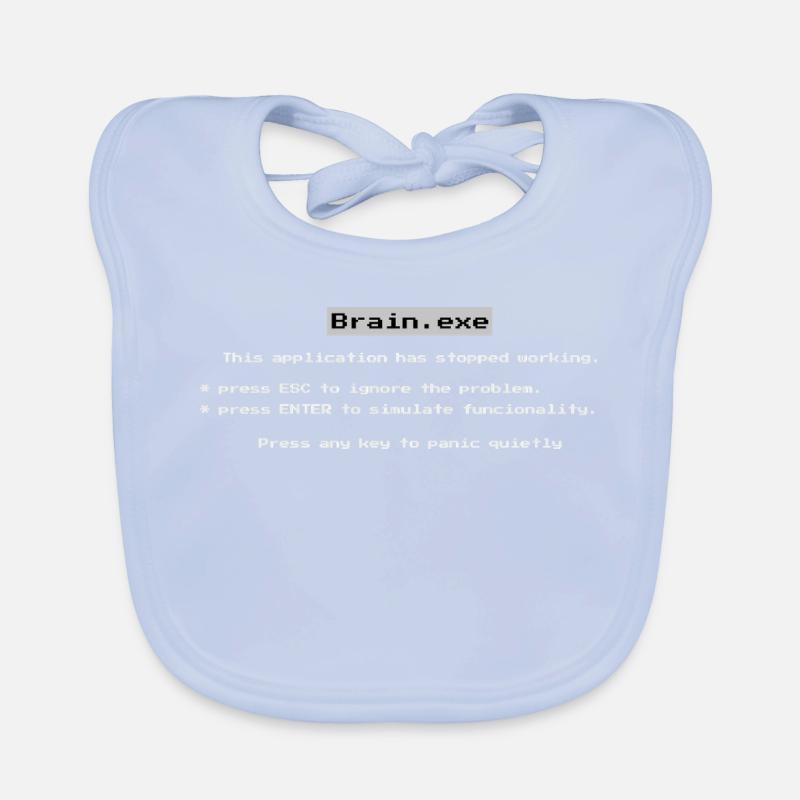 Brain.exe – Funny Computer Error Shirt Organic Baby Bibs