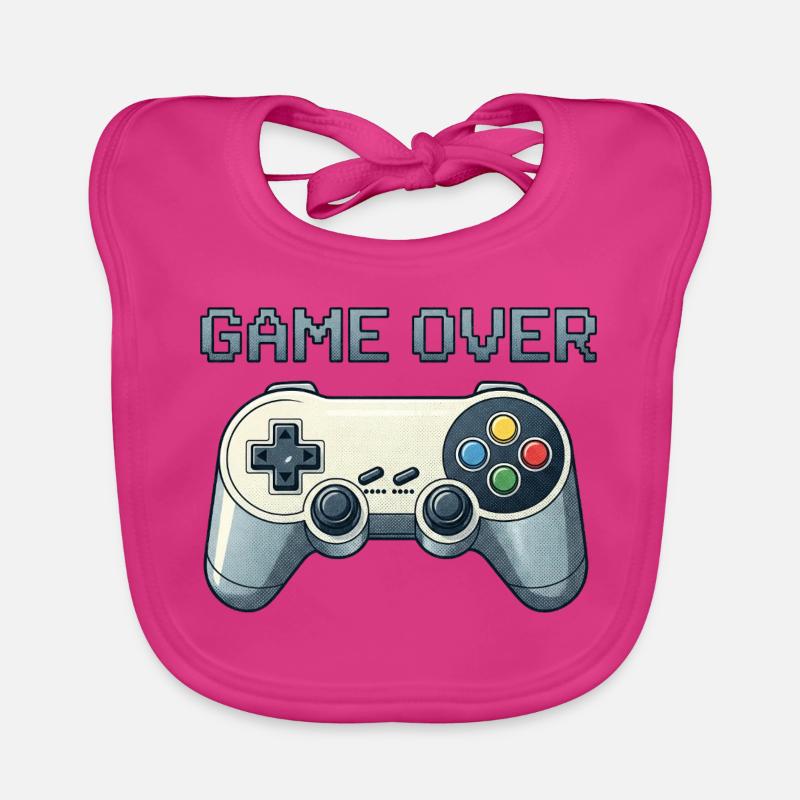 Fin du jeu - Bavoir bio Bébé - fuchsia