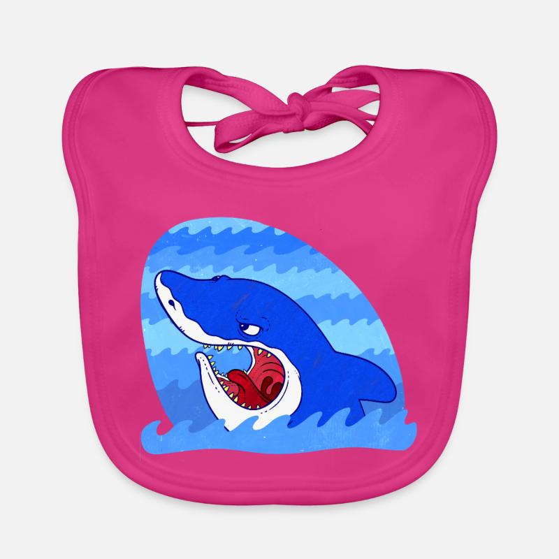 Grim Shark - Baby Bio-Lätzchen - Fuchsia
