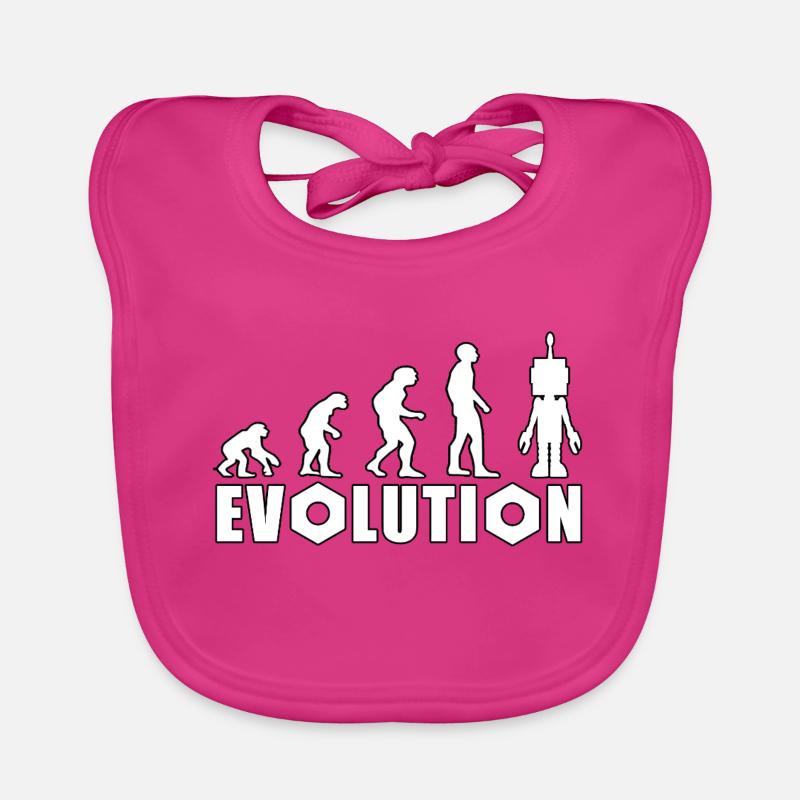 Evolution mit Roboterfigur Design Baby Bio-Lätzchen