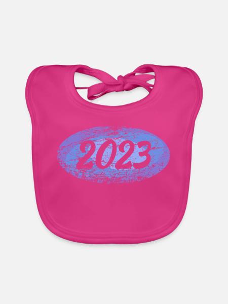 2023 2023 - Organic Baby Bibs - fuchsia - Front