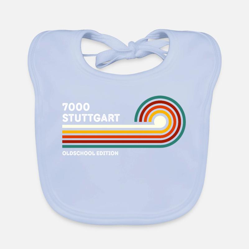 Stuttgart Retro Chemise 7000 Code postal 80s Bavoir bio Bébé