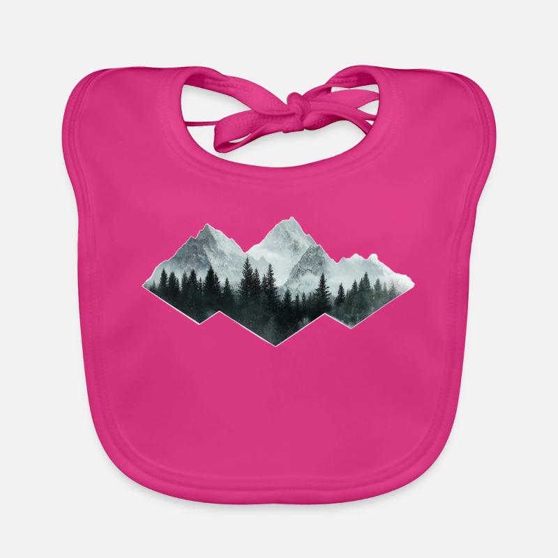 Wald Berge - Baby Bio-Lätzchen - Fuchsia