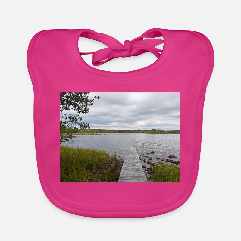 La majesté de la pêche côtière - Bavoir bio Bébé - fuchsia