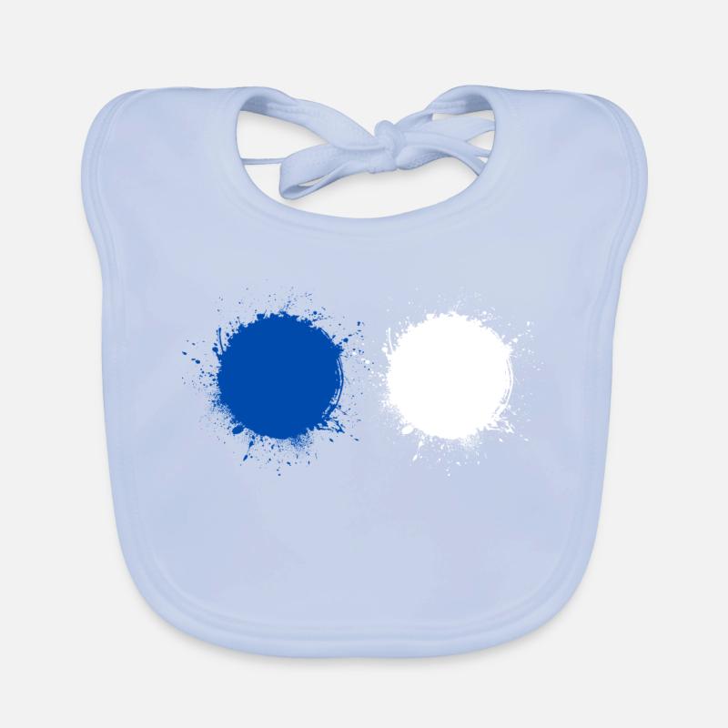 Blue White Organic Baby Bibs