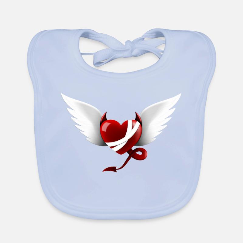 Herz Teufel Engel Design Geschenk Baby Bio-Lätzchen
