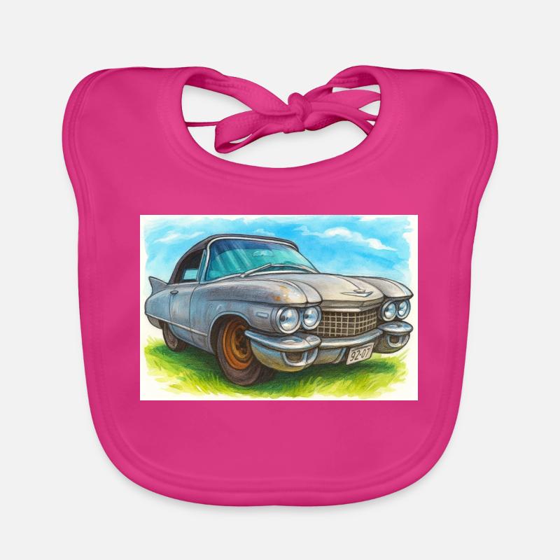 Rétro Classique Cad -60 - Bavoir bio Bébé - fuchsia