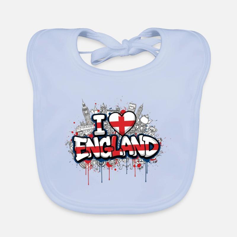 Drapeau de l’Angleterre Love Graffiti Design Bavoir bio Bébé