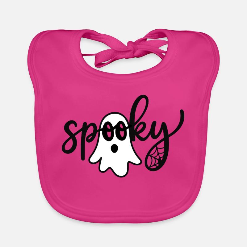 Spooky Ghost – Lustiger Halloween Geist - Baby Bio-Lätzchen - Fuchsia