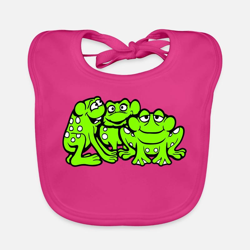 3 grenouilles équipe crapaud amis cool équipage drôle mignon Bavoir bio Bébé