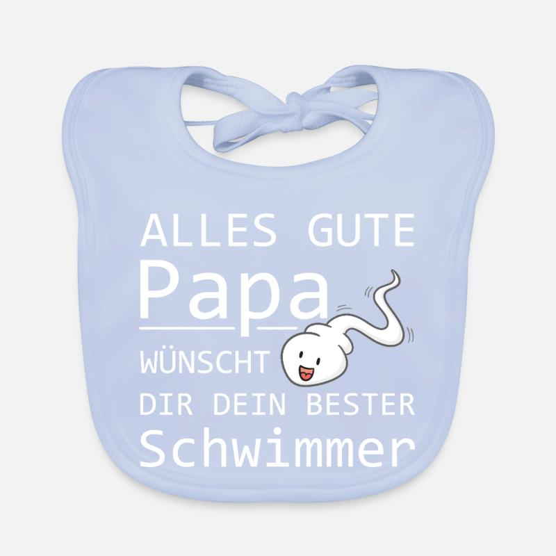 Alles Gute Papa wünscht dir dein bester Schwimmer Baby Bio-Lätzchen