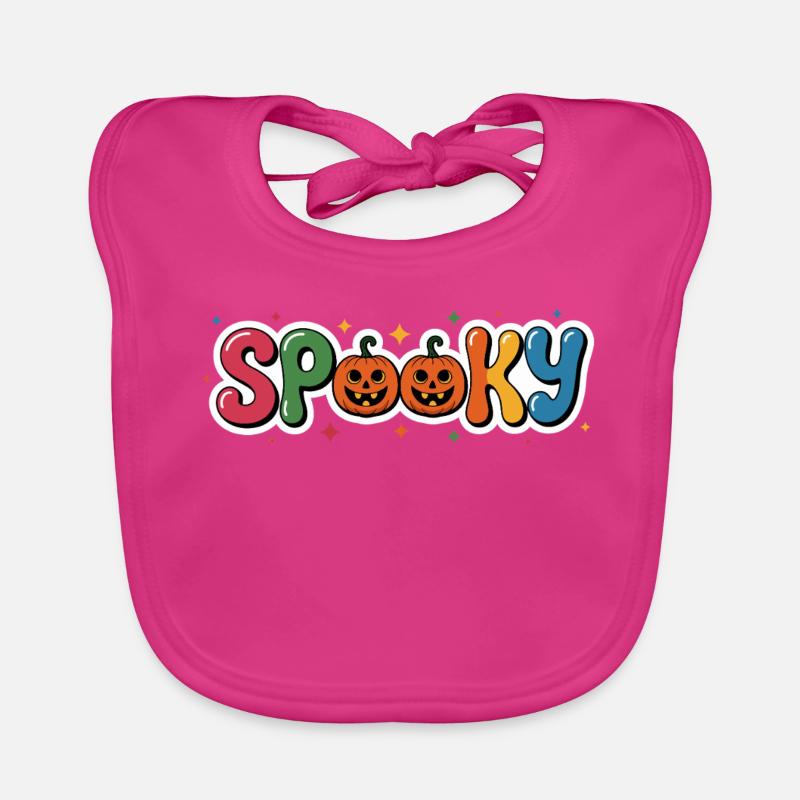 Spooky Pumpkin Lettering Organic Baby Bibs