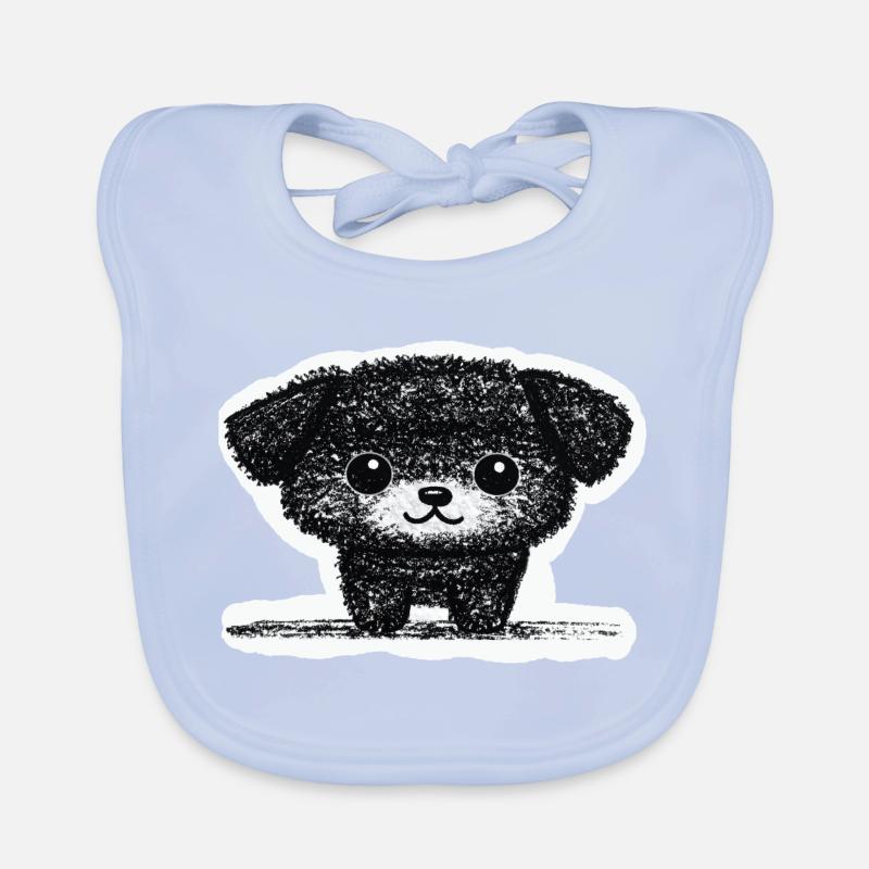 Tiny Puppy (Grey) Organic Baby Bibs