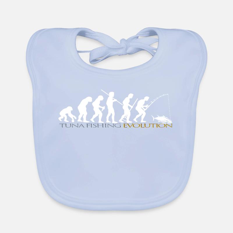 FISHING EVOLUTION (white version) Organic Baby Bibs