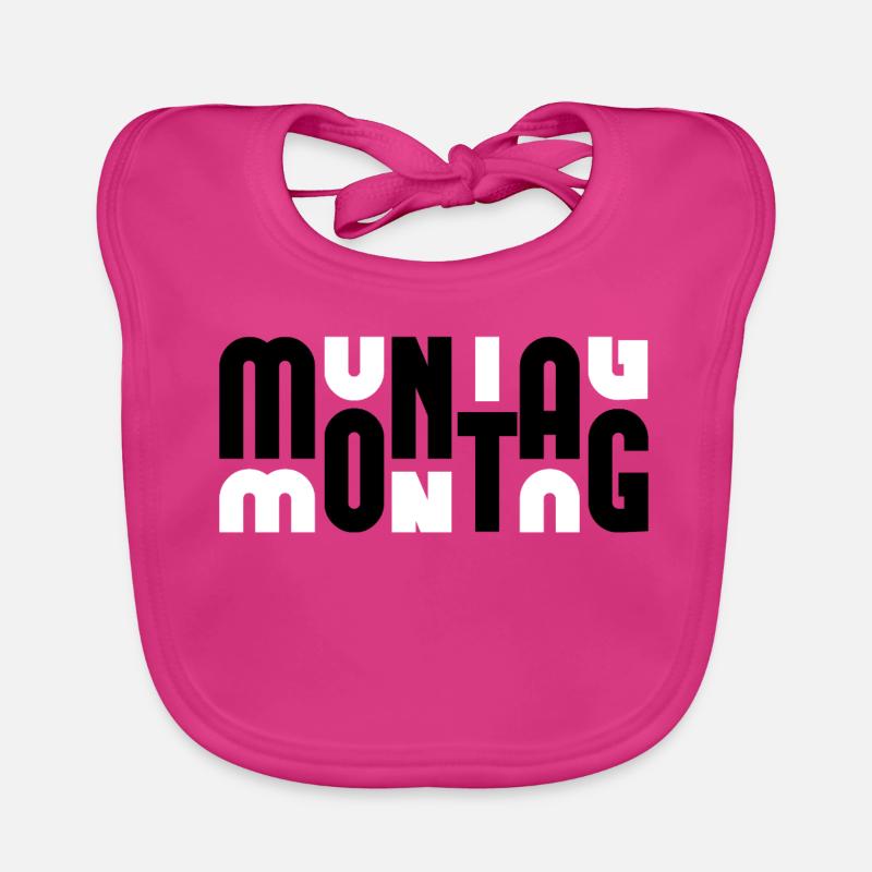 Monday Black/White Organic Baby Bibs