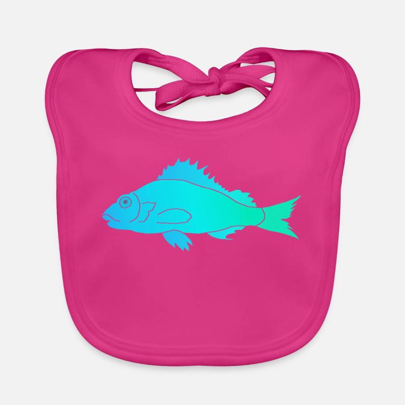 Fisch mit Zackenflosse - Baby Bio-Lätzchen - Fuchsia