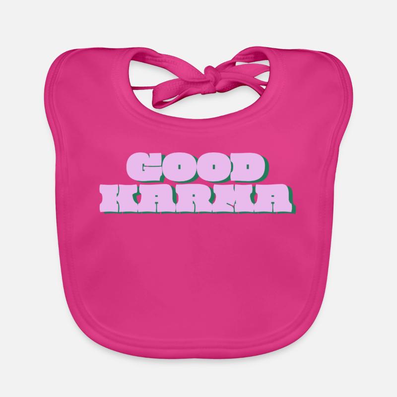 Bon Karma Retro Pop - Bavoir bio Bébé - fuchsia