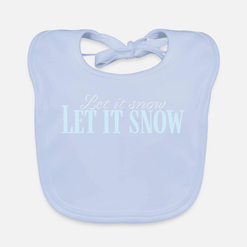 Let It Snow Script Bleu Glacé Bavoir bio Bébé