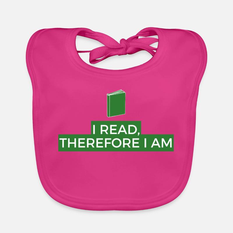 Ich lese, also bin ich Buchphilosophie Baby Bio-Lätzchen
