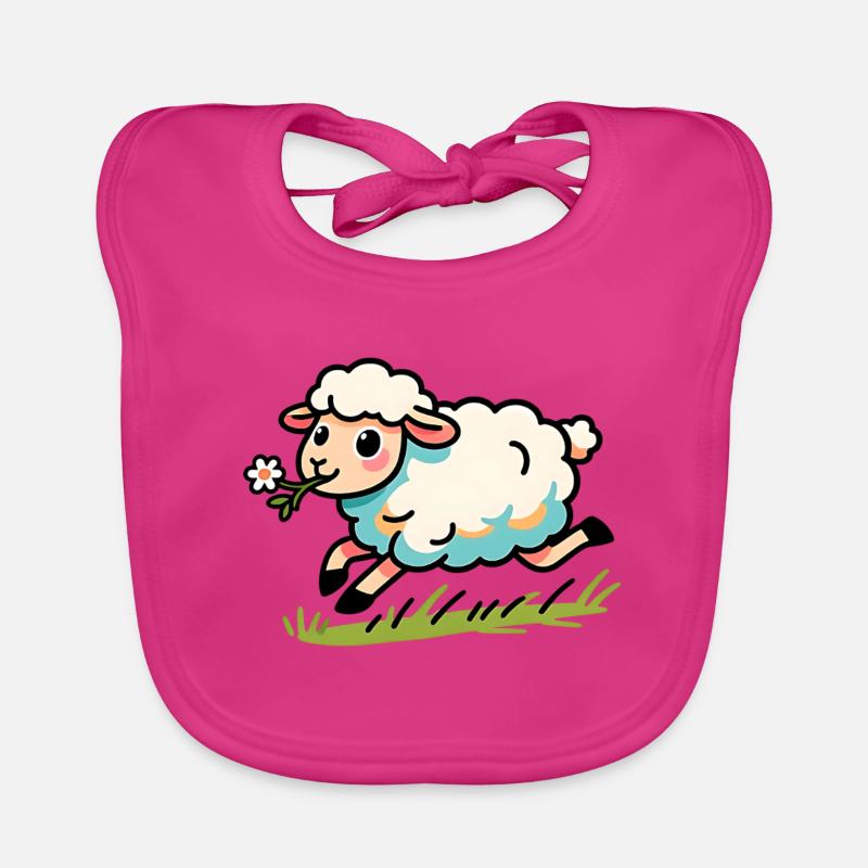 Lamb mutton in the meadow Organic Baby Bibs