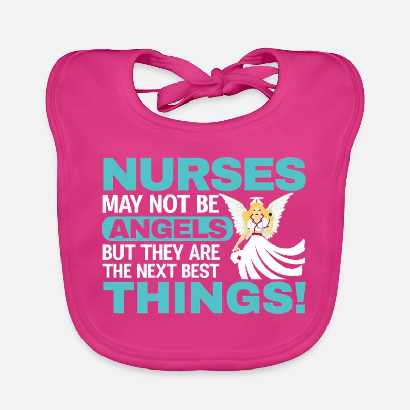Krankenschwester - Baby Bio-Lätzchen - Fuchsia