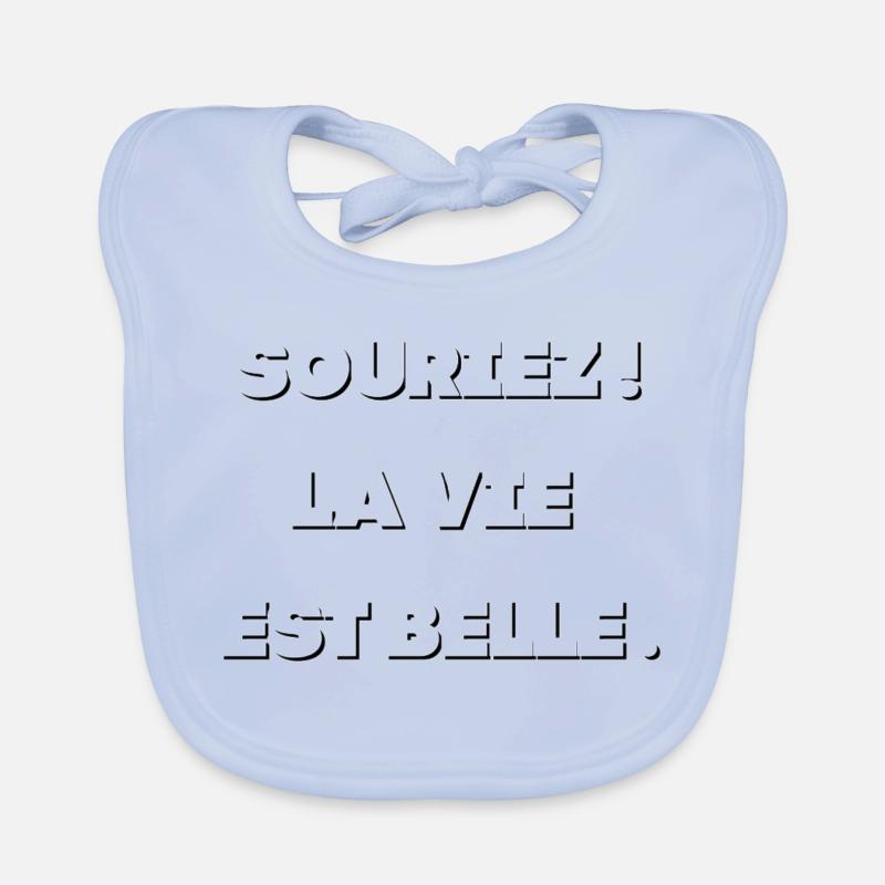 Neon Outline Typog Black Organic Baby Bibs