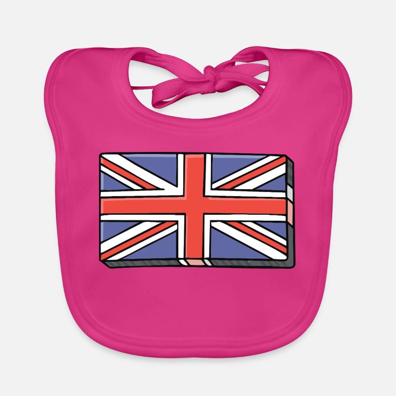Brique Union Jack - Bavoir bio Bébé - fuchsia