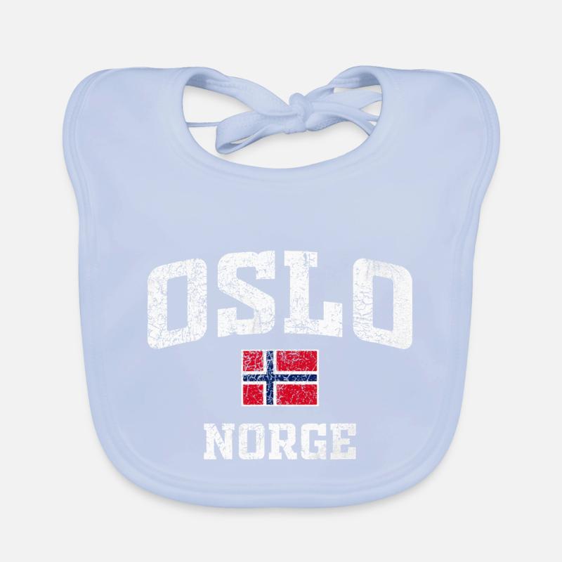 Tee de drapeau vieilli de l’Oslo Norge Bavoir bio Bébé