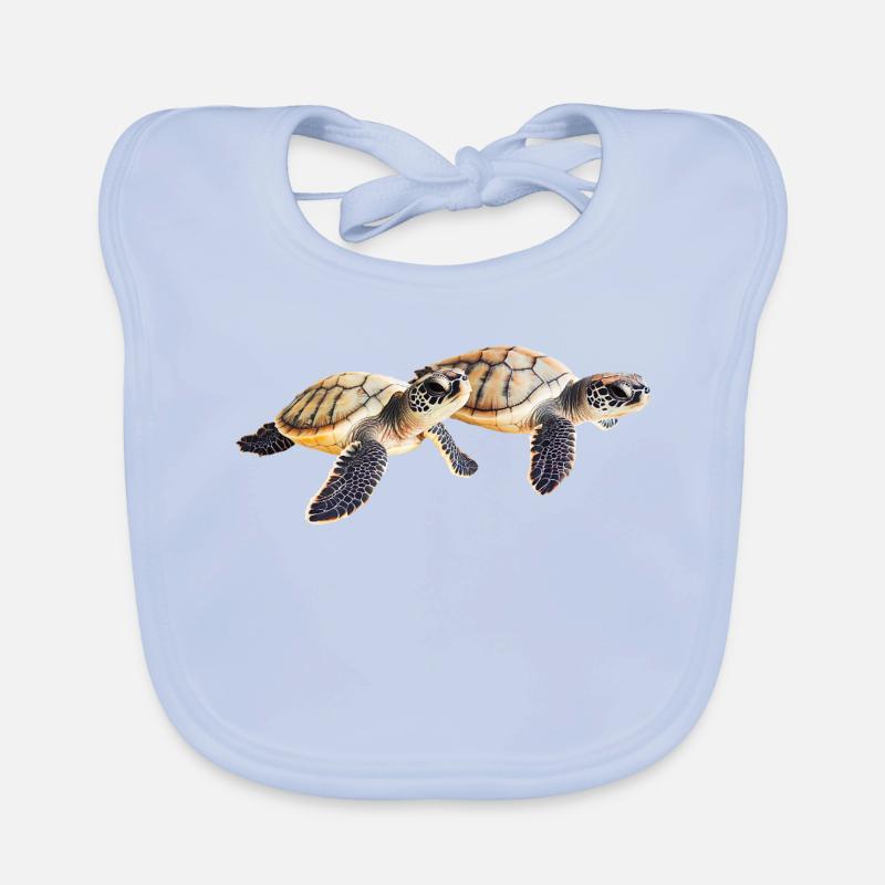 Double paire de bébé tortue de mer Bavoir bio Bébé